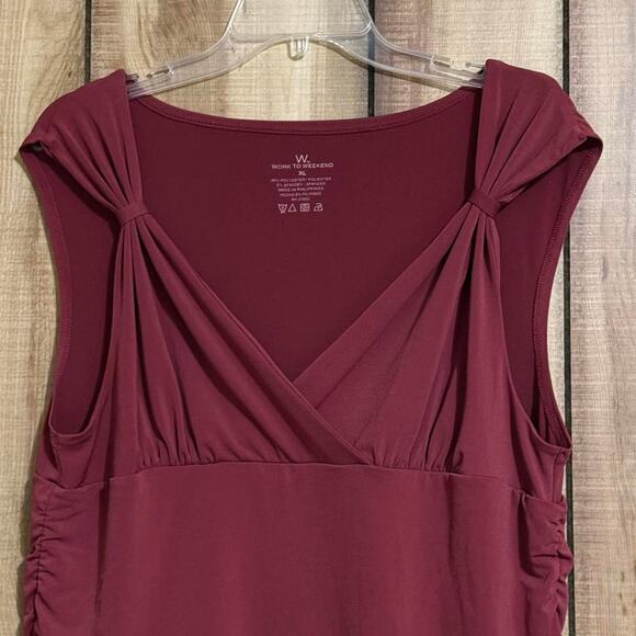 Burgundy Sleeveless top size XL - Picture 4 of 6